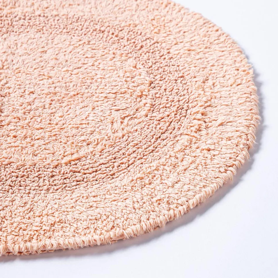 KSP Plush Oval Cotton Bathmat Reversible (Peach)