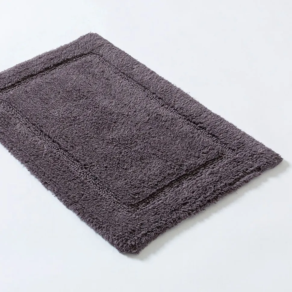 KSP Plush Single Race Track Anti-Skid Cotton Bathmat 17x24" (Dk. Grey)
