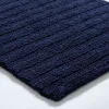 KSP Plush Stripe Cotton Reversible Bathmat 20x32" (Dark Blue)