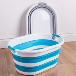 KSP Pop N Fold Space Saving Laundry Basket (White/Grey)