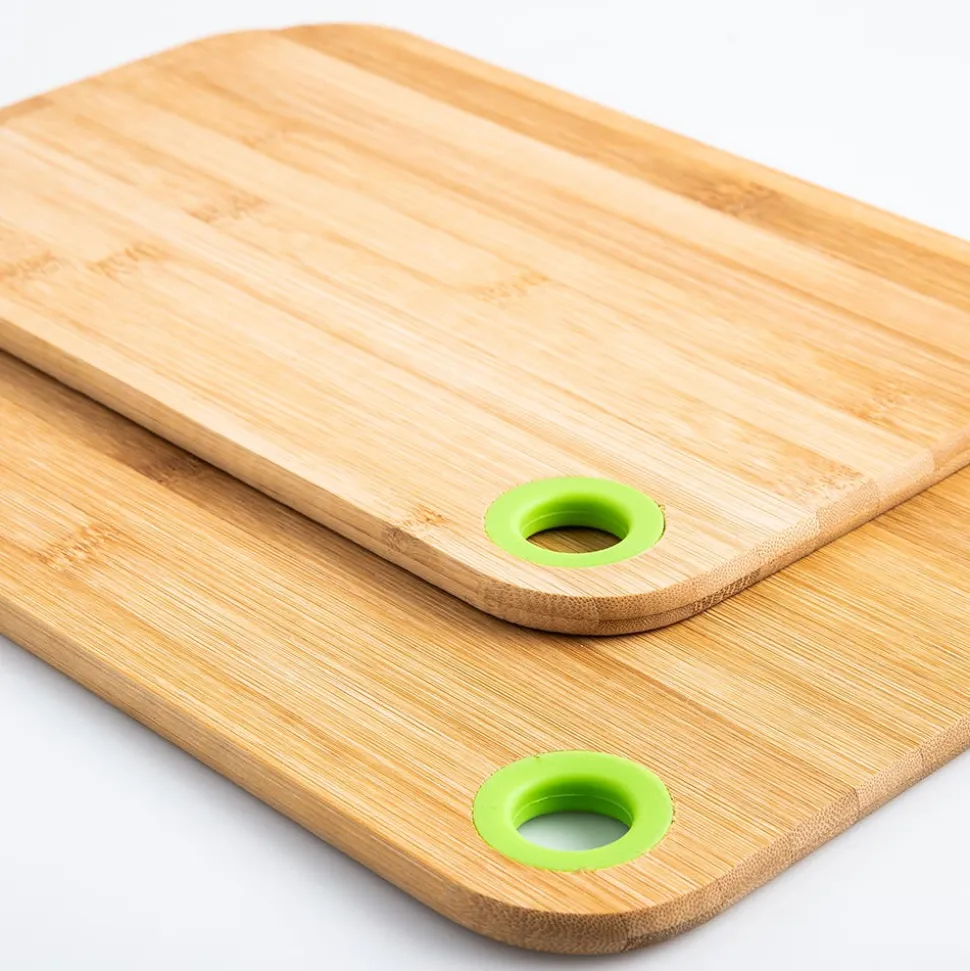 KSP Prep Bamboo Cutting Board - Set of 2 (Natural/Green)