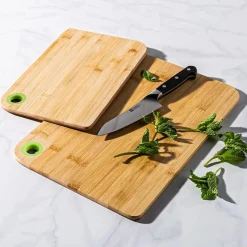 KSP Prep Bamboo Cutting Board - Set of 2 (Natural/Green)