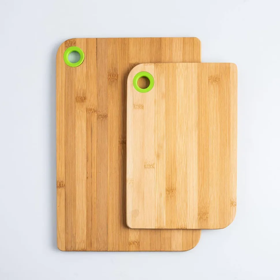 KSP Prep Bamboo Cutting Board - Set of 2 (Natural/Green)