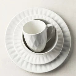 KSP Prism Porcelain Dinnerware - Set of 16 (White)