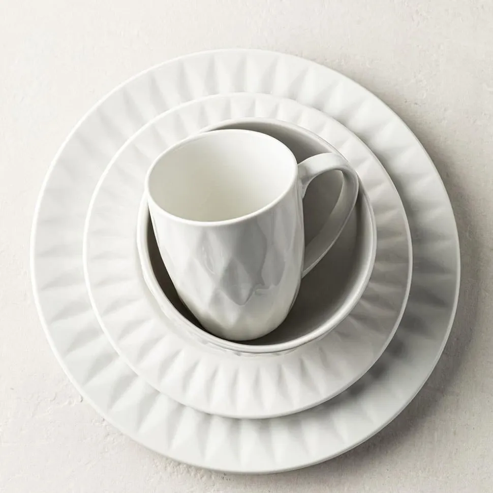 KSP Prism Porcelain Dinnerware - Set of 16 (White)
