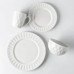 KSP Prism Porcelain Dinnerware - Set of 16 (White)