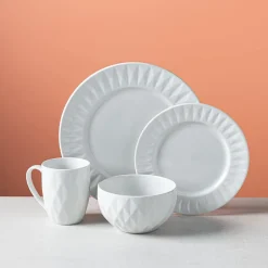 KSP Prism Porcelain Dinnerware - Set of 16 (White)