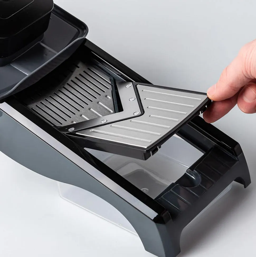 KSP Pro Slice 'V Shaped' Mandoline Slicer - Set of 6 (St/St - Black)