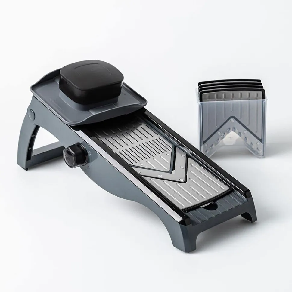KSP Pro Slice 'V Shaped' Mandoline Slicer - Set of 6 (St/St - Black)