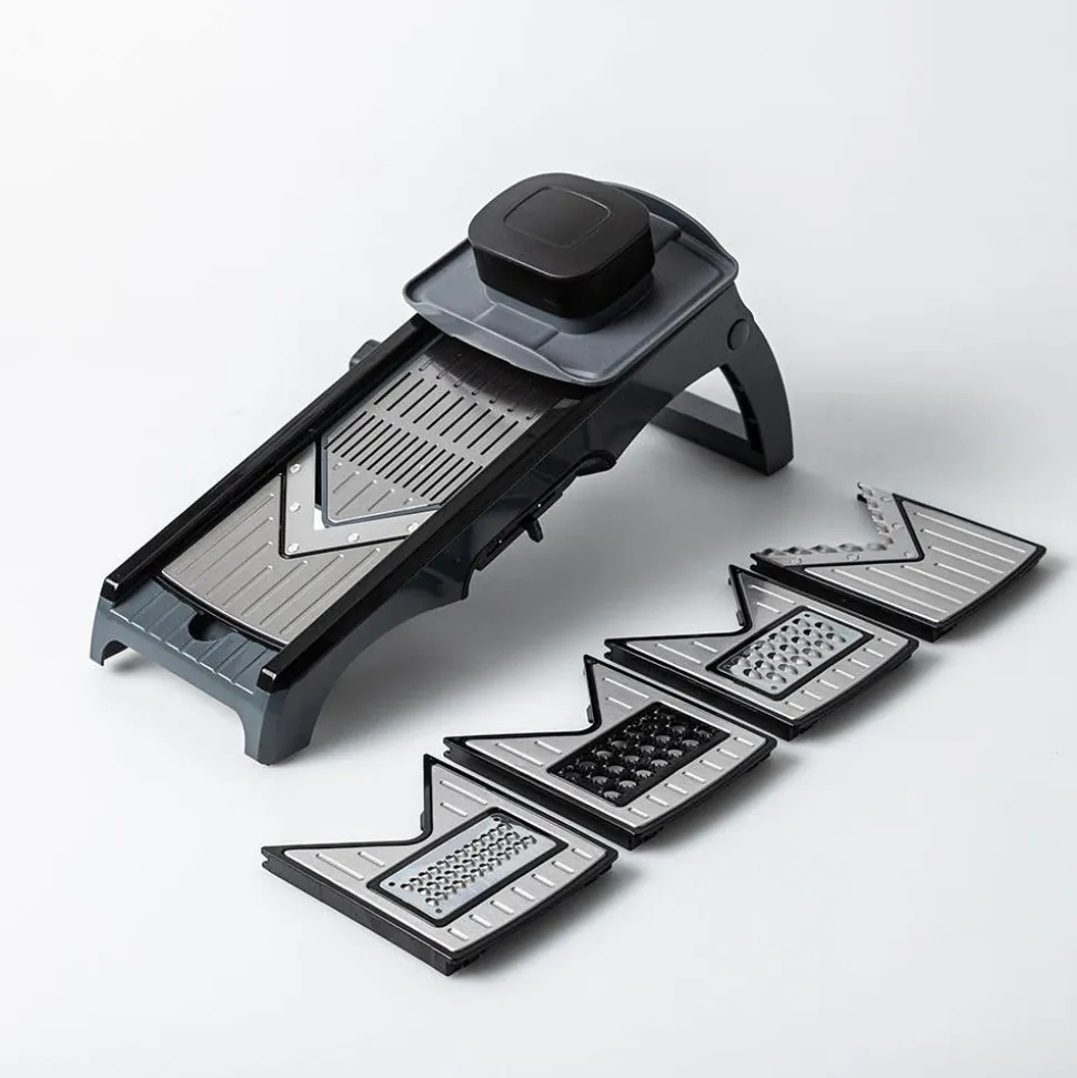 KSP Pro Slice 'V Shaped' Mandoline Slicer - Set of 6 (St/St - Black)