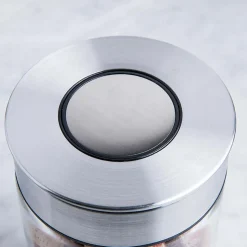 KSP Push Lock 1.3L 'Round' Glass and Steel Canister