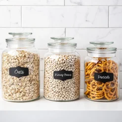 KSP Quality Chalkboard Glass Canister with Lid - Set of 3