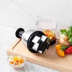 KSP Quick Chop Rotating Food Chopper (St/St - Clear/Black)