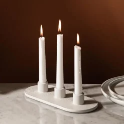 KSP Radiant '3-Lite' Ceramic Taper Candle Holder (White)