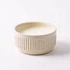 KSP Ribbed Citronella Candle Ceramic Pot 12 Dia. x 6cm H (Grey)