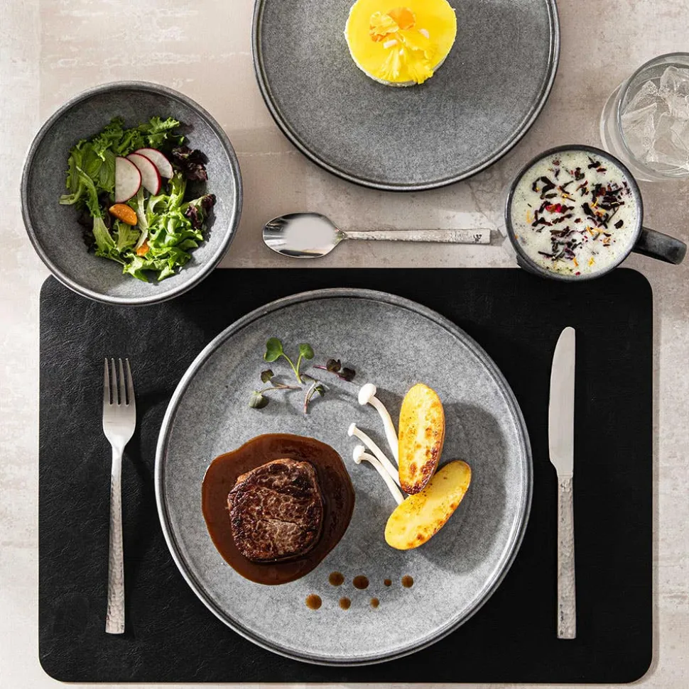 KSP Rök Reactive Stoneware Dinnerware - Set of 16 (Grey)