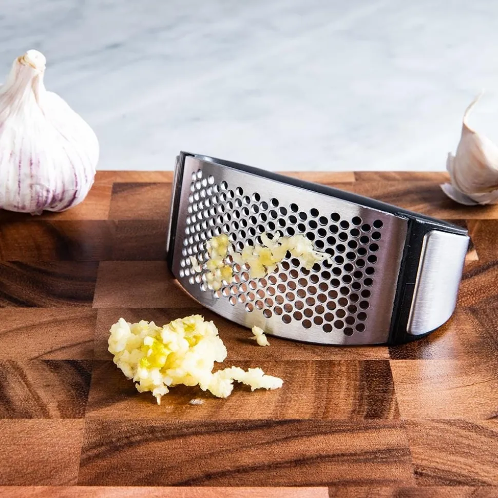 KSP Rocker Garlic Press (Stainless Steel, Black)