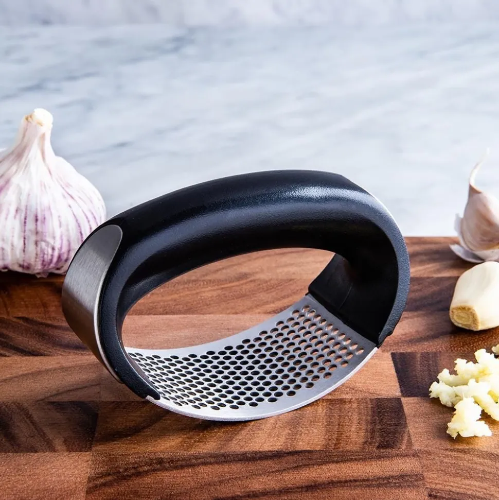 KSP Rocker Garlic Press (Stainless Steel, Black)