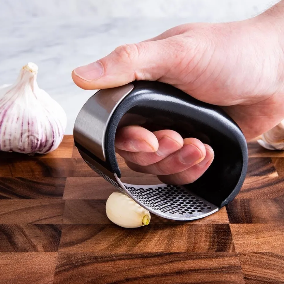 KSP Rocker Garlic Press (Stainless Steel, Black)