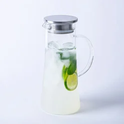 KSP Roehampton Glass Pitcher with Metal Lid (Clear & Stainless Steel)