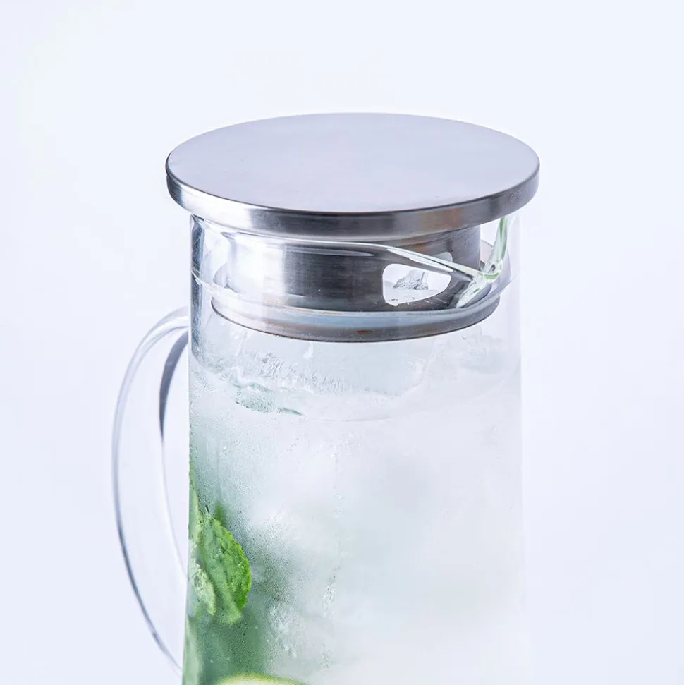 KSP Roehampton Glass Pitcher with Metal Lid (Clear & Stainless Steel)
