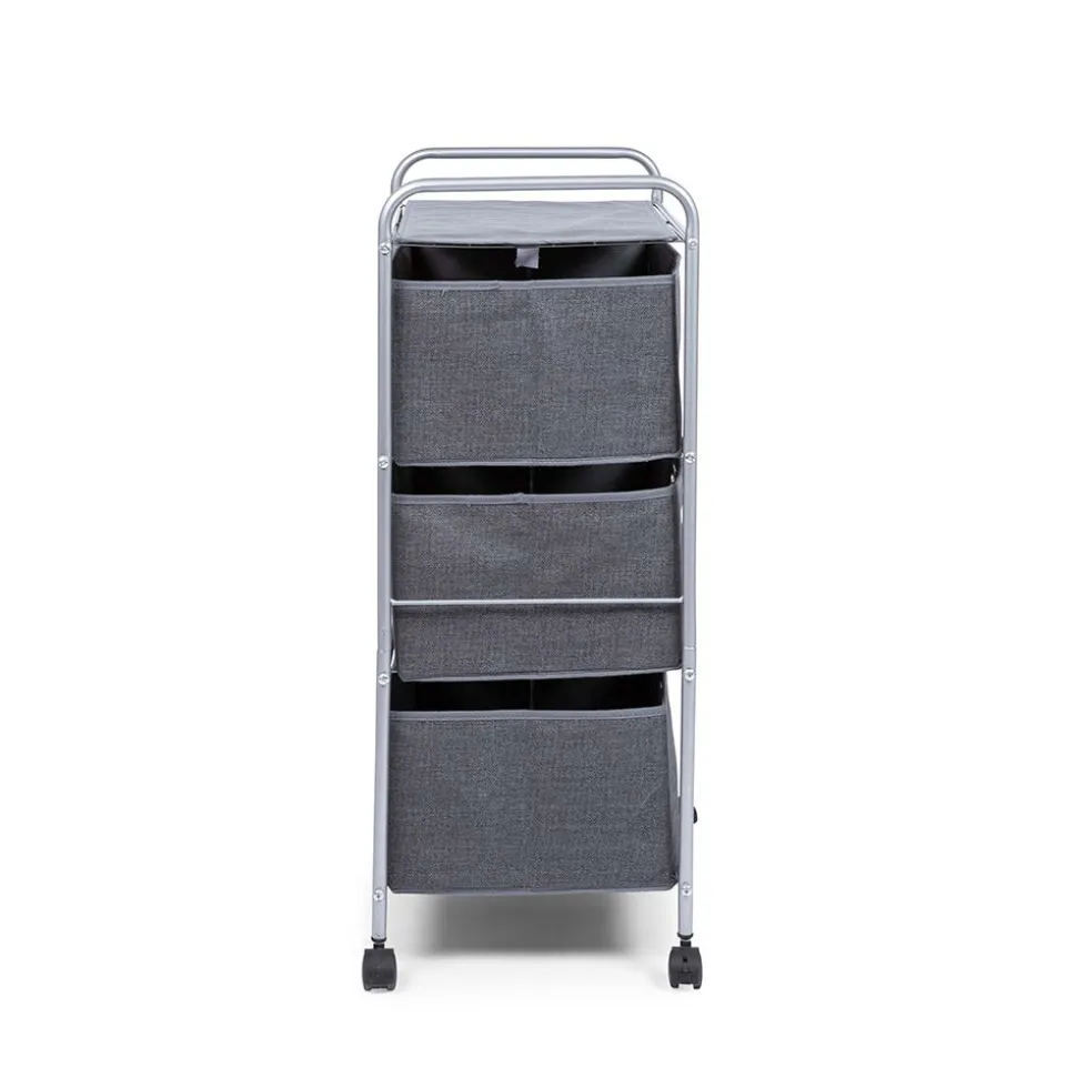 KSP Rollstor '3-Drawer' Fabric Storage Cart (Dark Grey) 55x35.5x89 cm