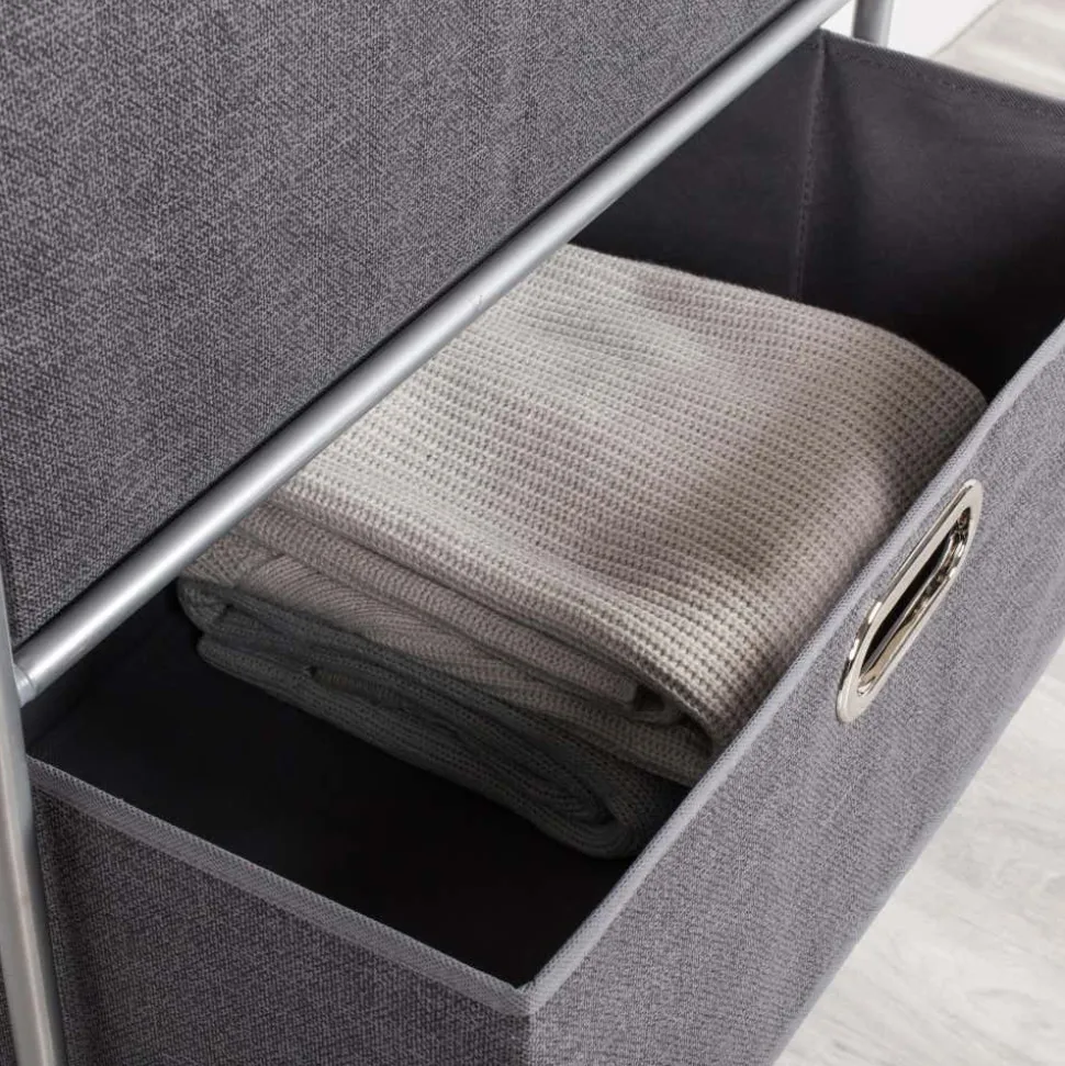 KSP Rollstor '3-Drawer' Fabric Storage Cart (Dark Grey) 55x35.5x89 cm