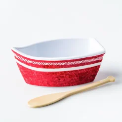 KSP Rowboat Melamine Bowl with Paddle (Red)