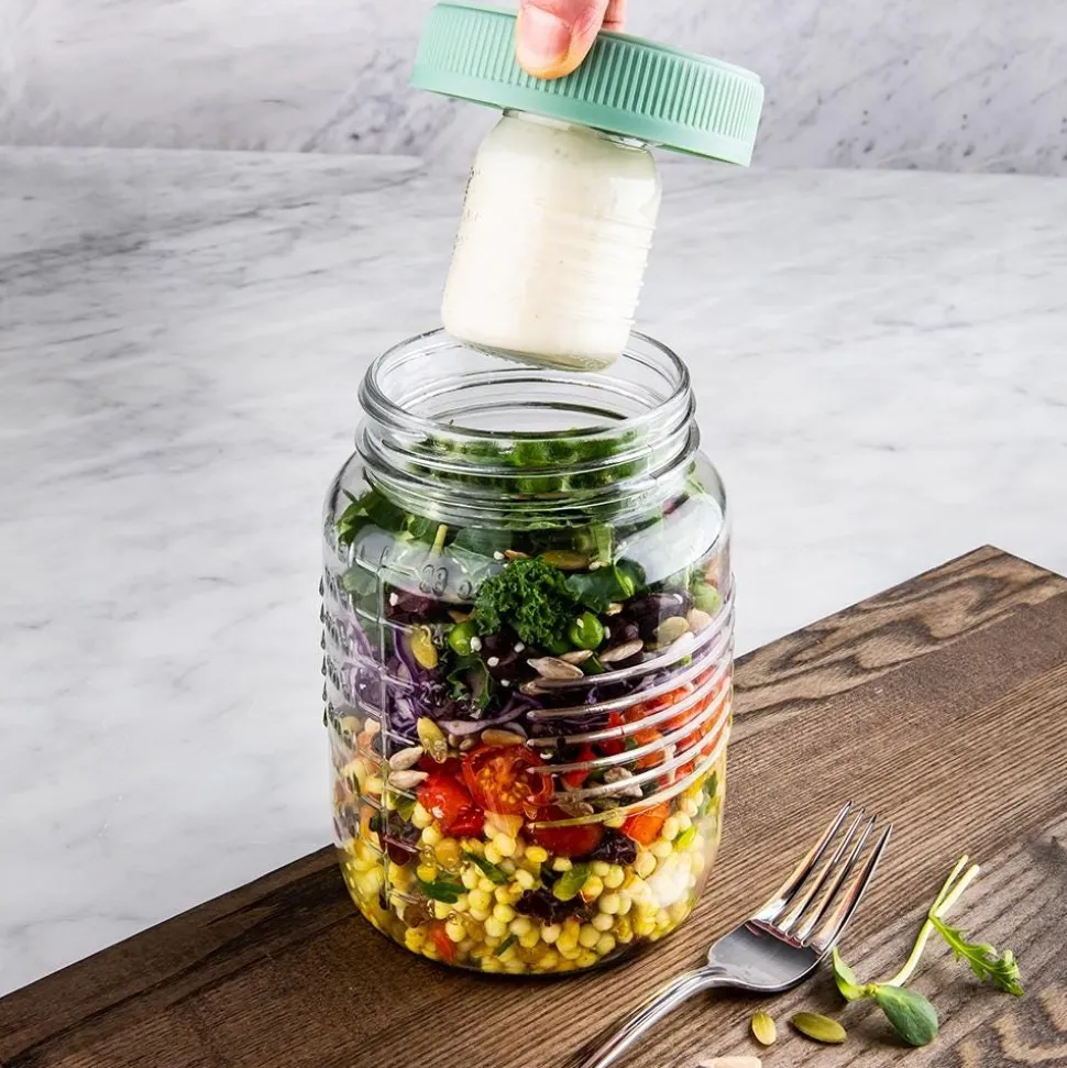 KSP Salad To-Go Glass Salad Mason Jar
