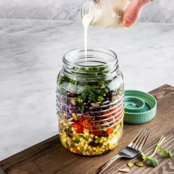 KSP Salad To-Go Glass Salad Mason Jar