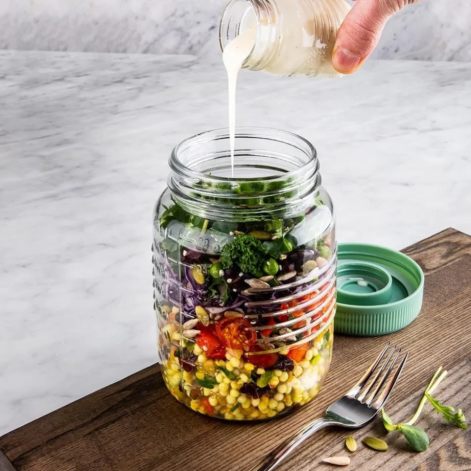KSP Salad To-Go Glass Salad Mason Jar