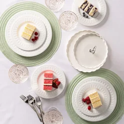 KSP Scalloped 2-Tier Porcelain Serving Dish (White)