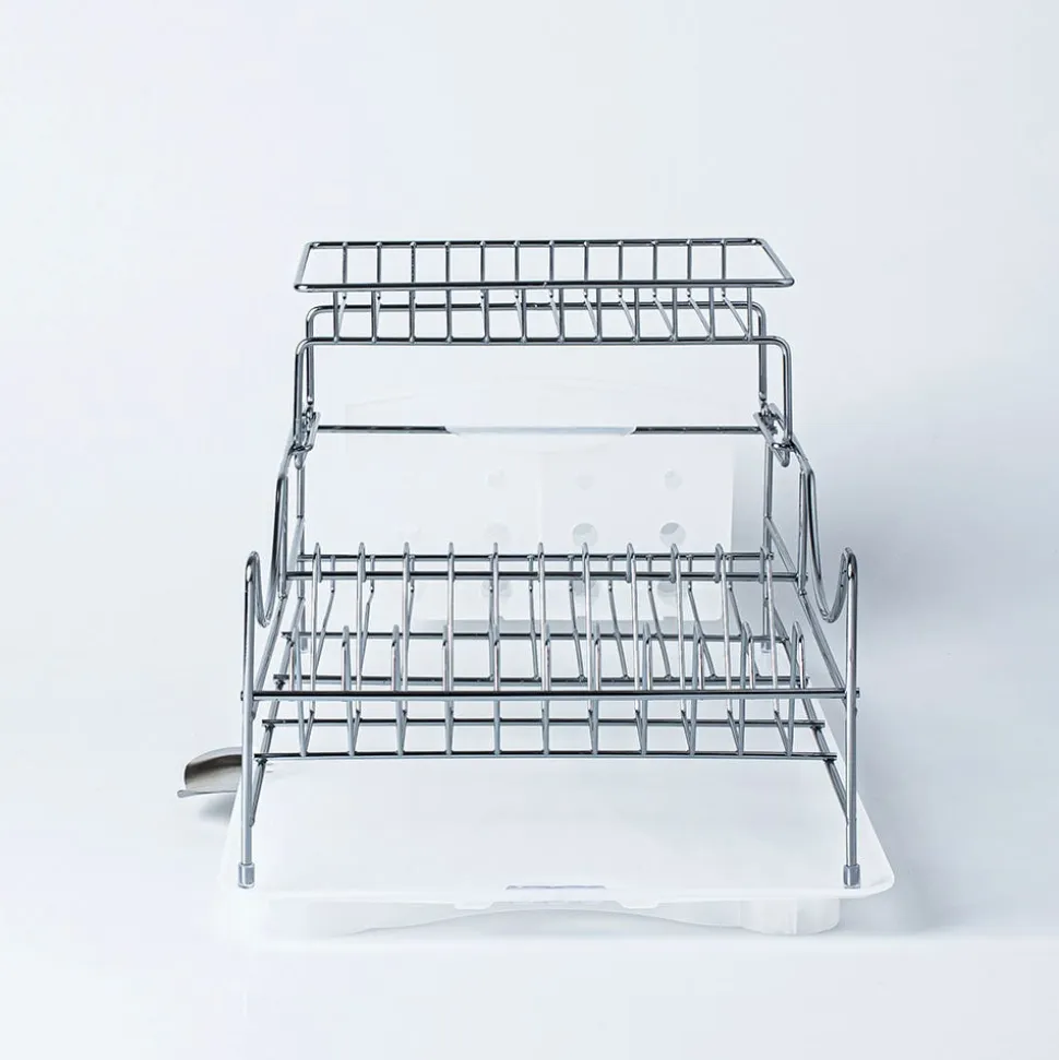 KSP Scoop 2-Tier Dish Rack - White