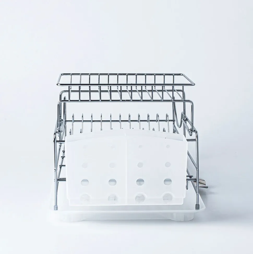KSP Scoop 2-Tier Dish Rack - White
