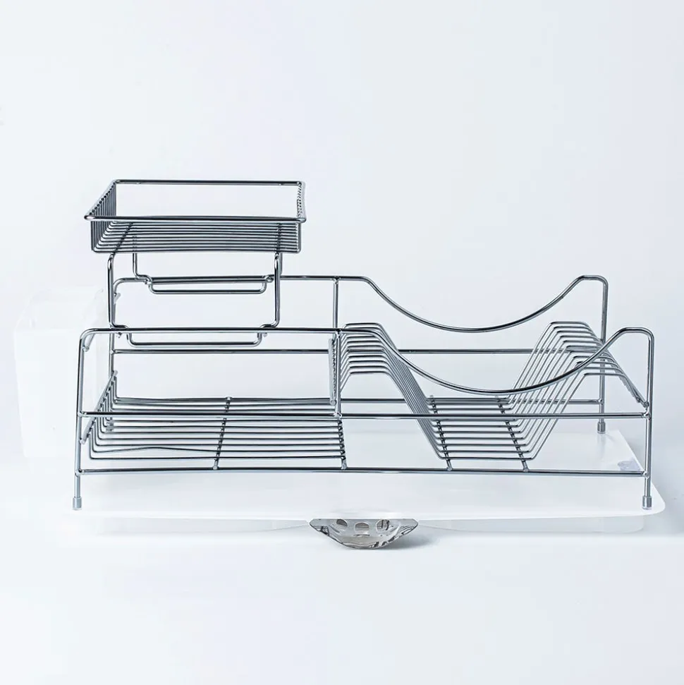 KSP Scoop 2-Tier Dish Rack - White