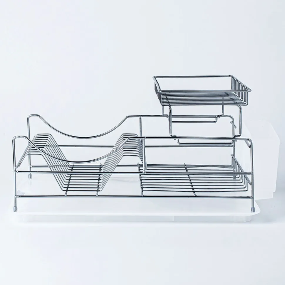 KSP Scoop 2-Tier Dish Rack - White