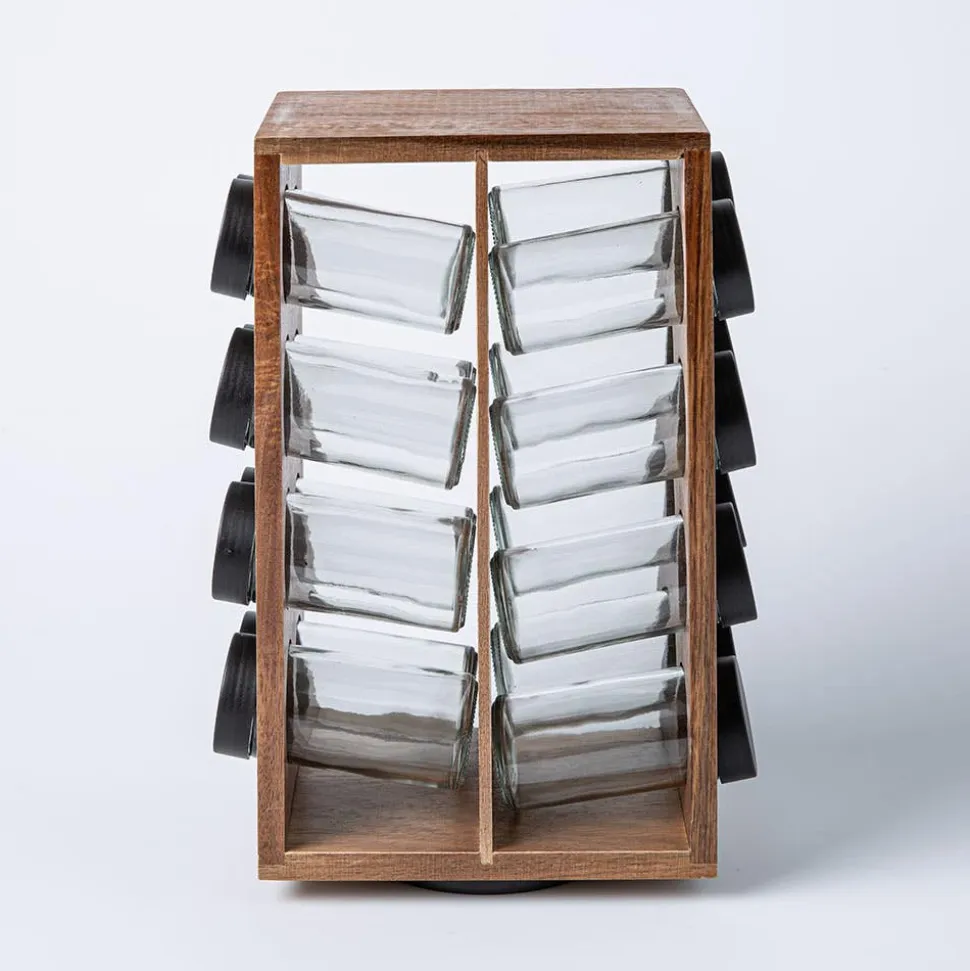 KSP Sienna Revolving Spice Rack - Set of 16 (Acacia)