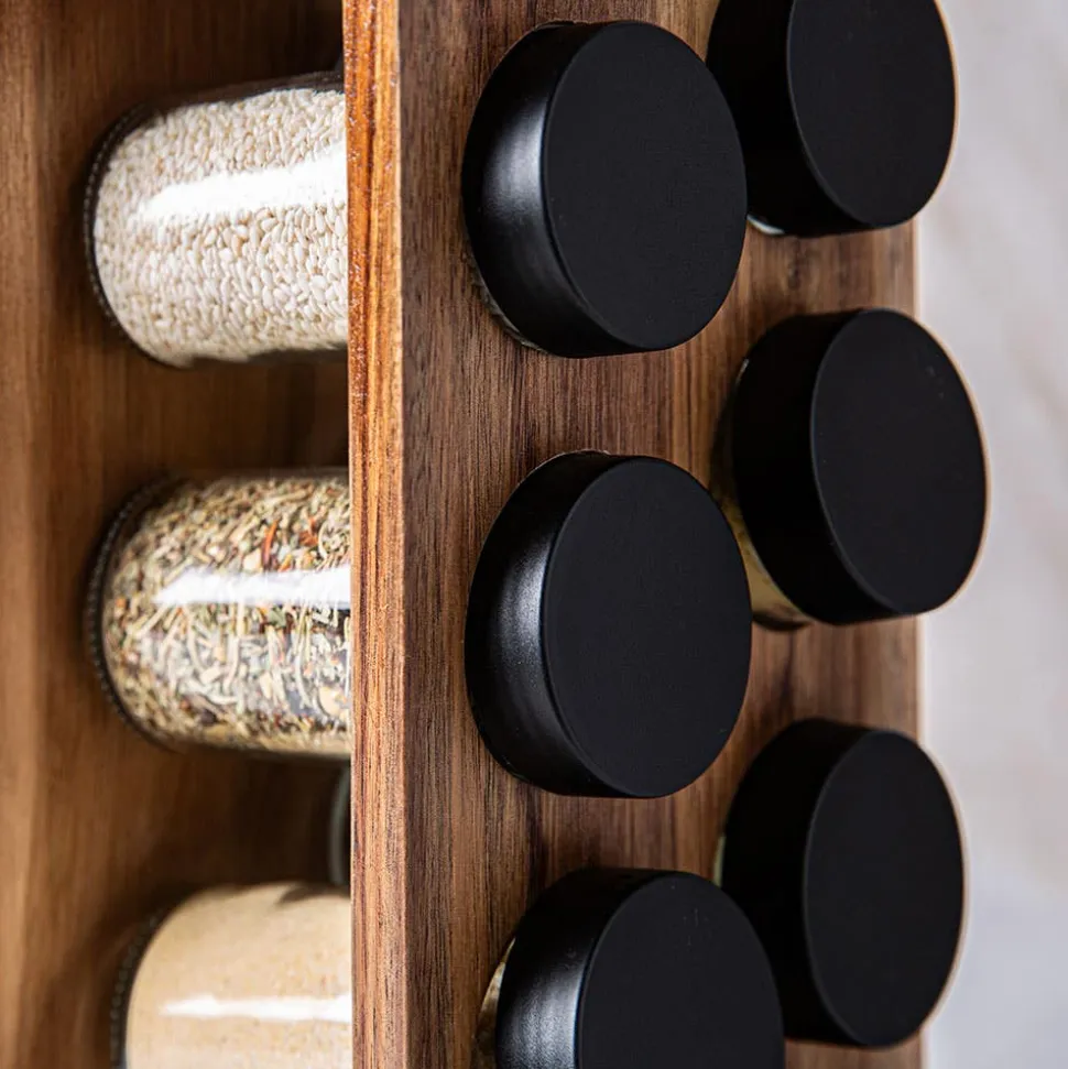 KSP Sienna Revolving Spice Rack - Set of 16 (Acacia)