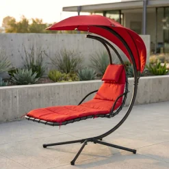 KSP Siesta Steel Hammock with Umbrella (Red)