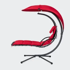 KSP Siesta Steel Hammock with Umbrella (Red)
