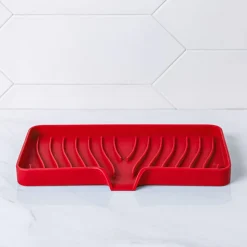 KSP Sinksmart Silicone Sink/Sponge Tray (Red)