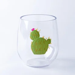 KSP Sip 'Cactus' Stemless Wine Glass 14oz. (Green)