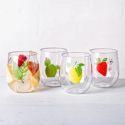 KSP Sip 'Fern' Stemless Wine Glass 14oz. (Green)