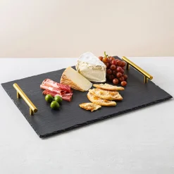 KSP Slate Board with Gold Handles 40x30x.0.7cm
