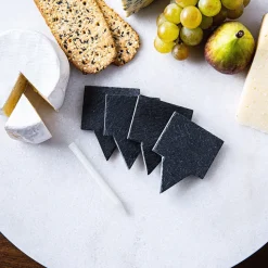 KSP Slate Cheese Markers with Chalk - Set of 4 (Grey)