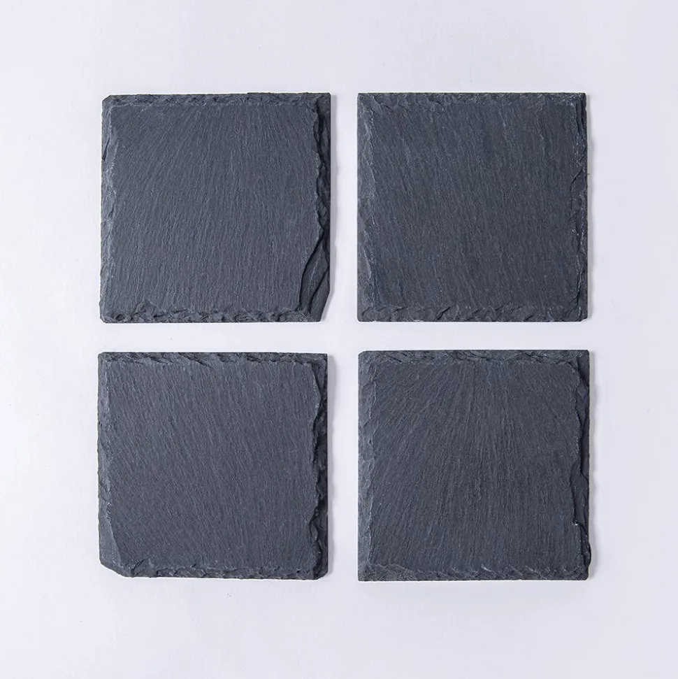 KSP Slate Stone Coaster - Set of 4 (Black)
