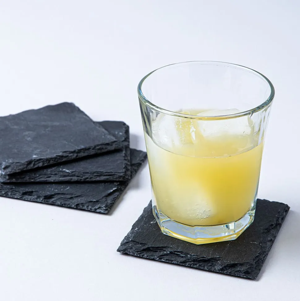 KSP Slate Stone Coaster - Set of 4 (Black)