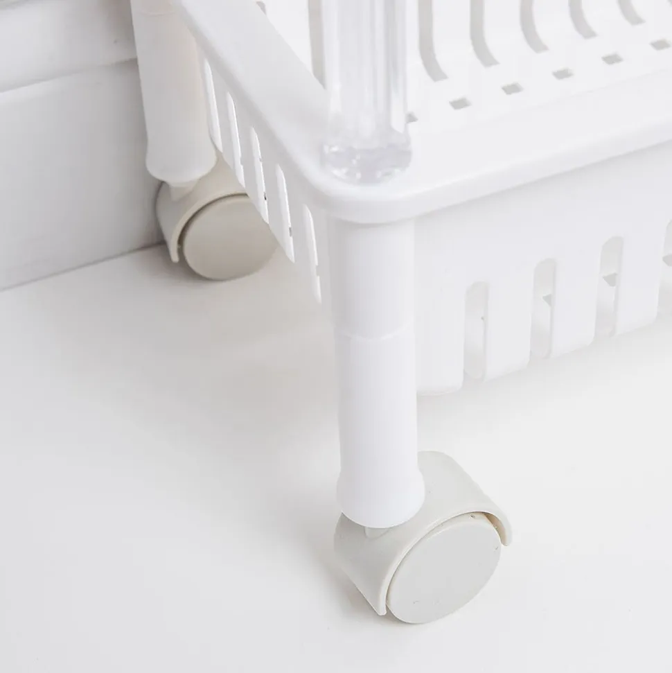 KSP Slidestor '3-Tier' Rolling Storage Rack (White) 45 x 21 x 80 cm
