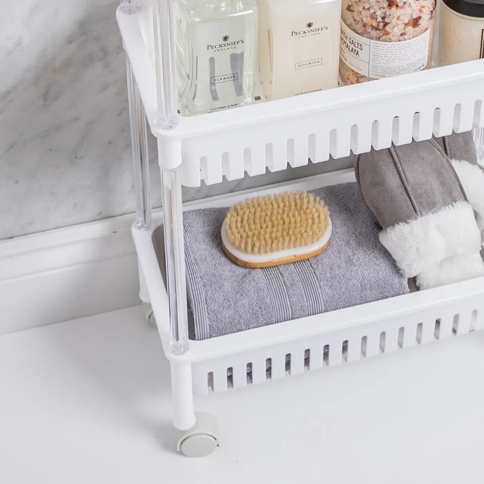 KSP Slidestor '3-Tier' Rolling Storage Rack (White) 45 x 21 x 80 cm