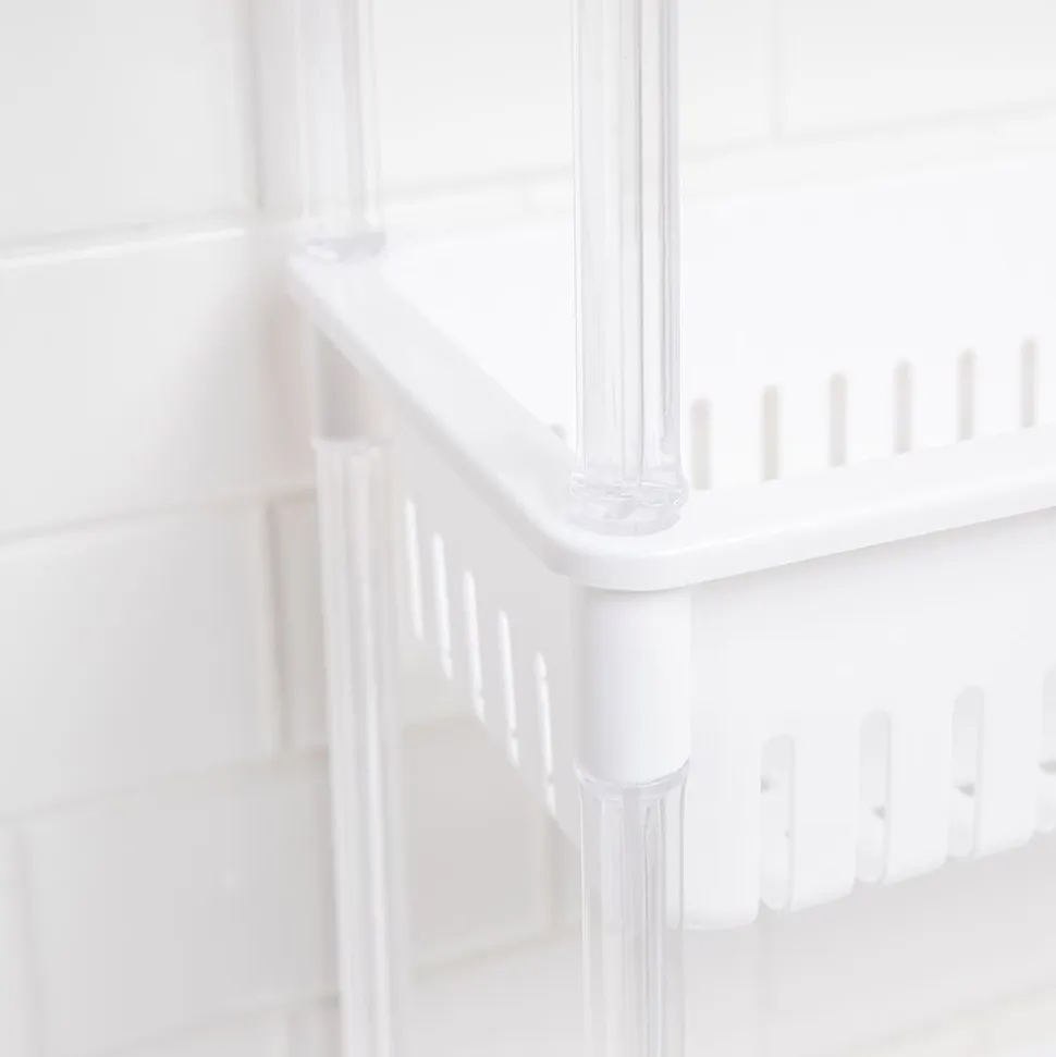 KSP Slidestor '3-Tier' Rolling Storage Rack (White) 45 x 21 x 80 cm